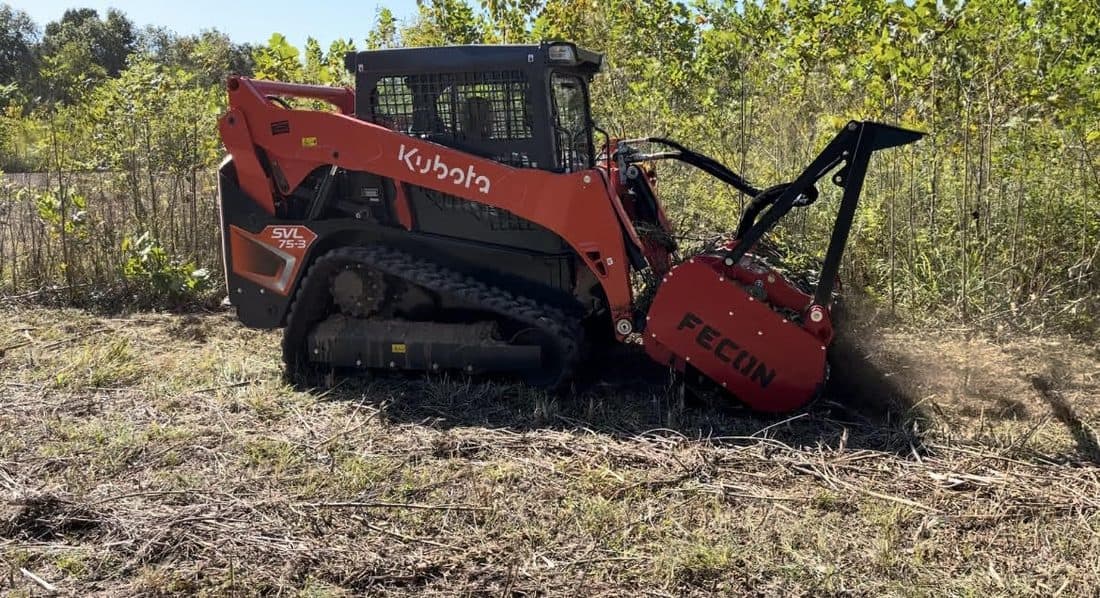 Mulcher finishing a cleared field