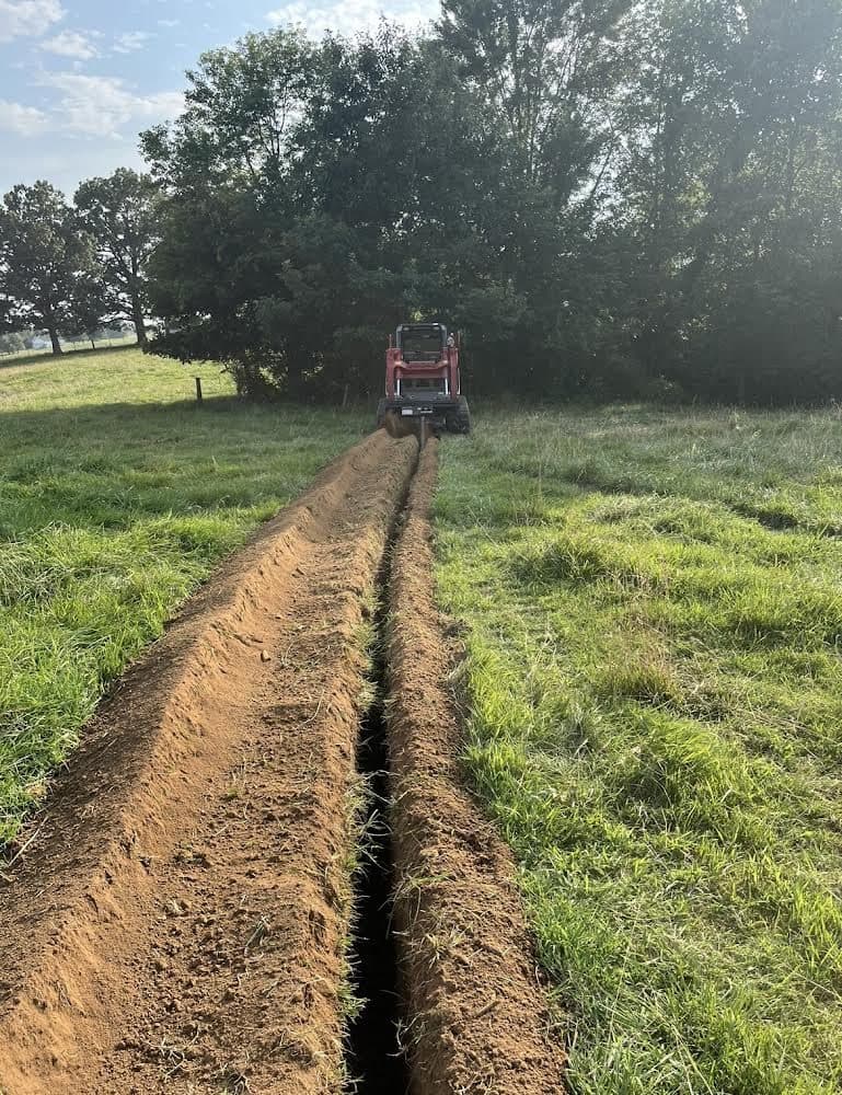 Utility trenching across a property