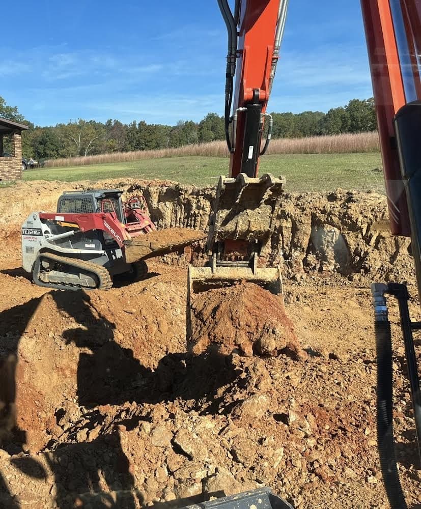 Close-up of excavation and grading work